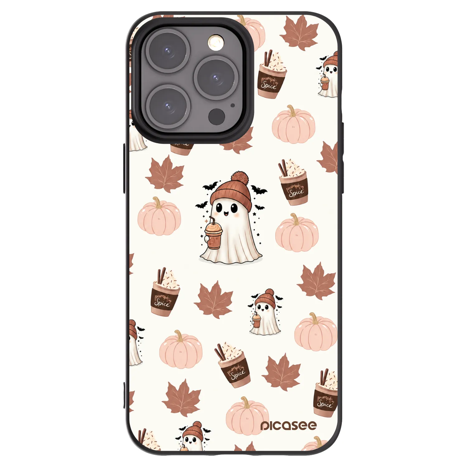 Picasee fekete szilikon tok az alábbi mobiltelefonokra Apple iPhone 15 Pro Max - Pumpkin spice