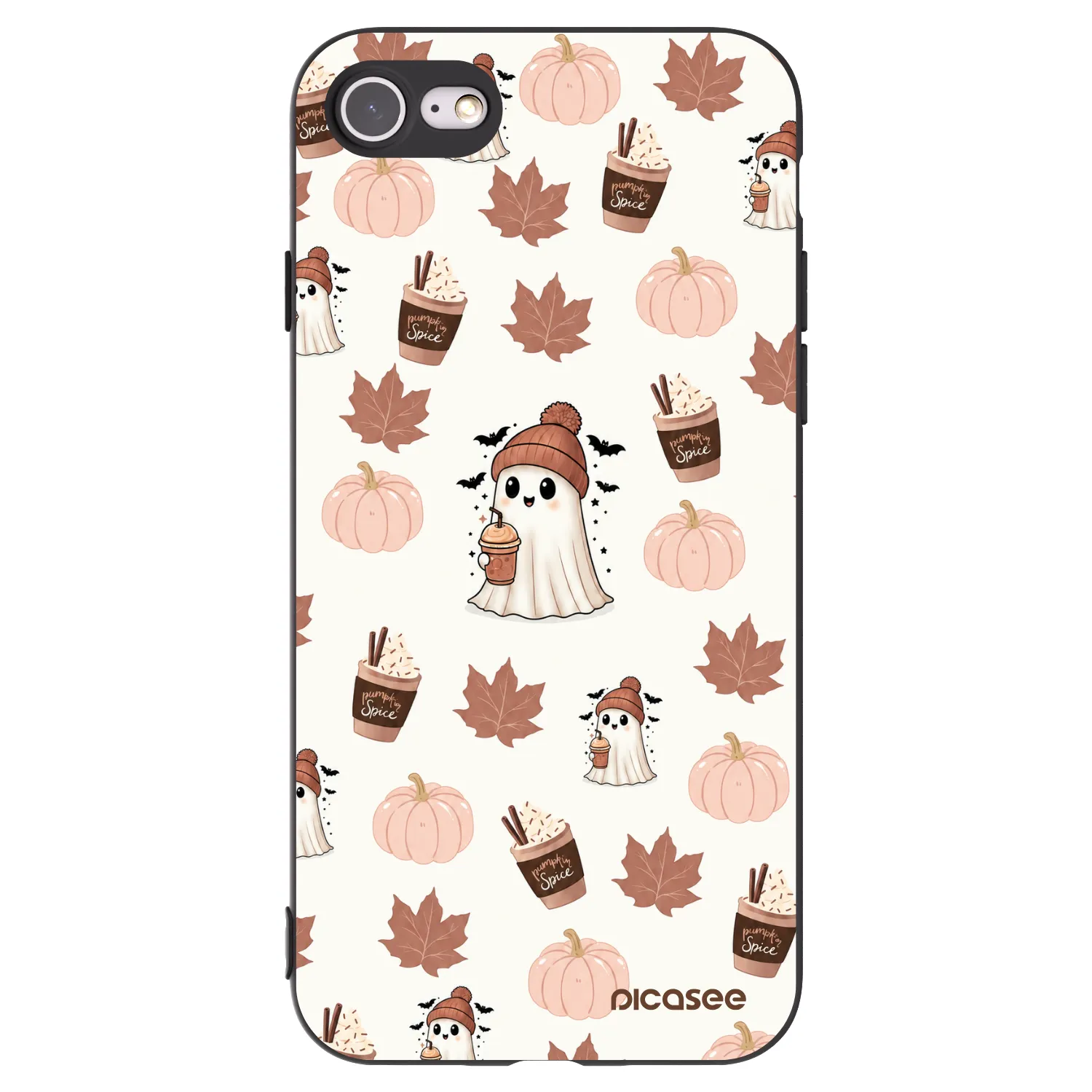 Picasee fekete szilikon tok az alábbi mobiltelefonokra Apple iPhone 7 - Pumpkin spice