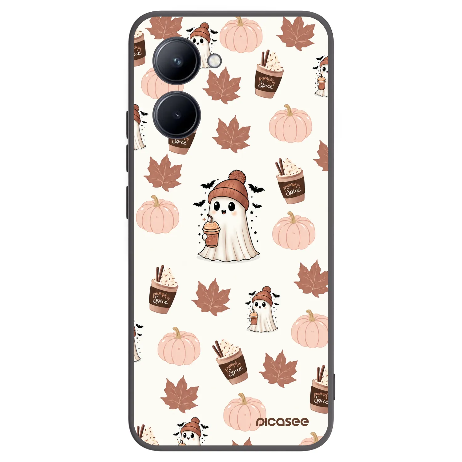 Picasee fekete szilikon tok az alábbi mobiltelefonokra Realme C33 (2023) - Pumpkin spice