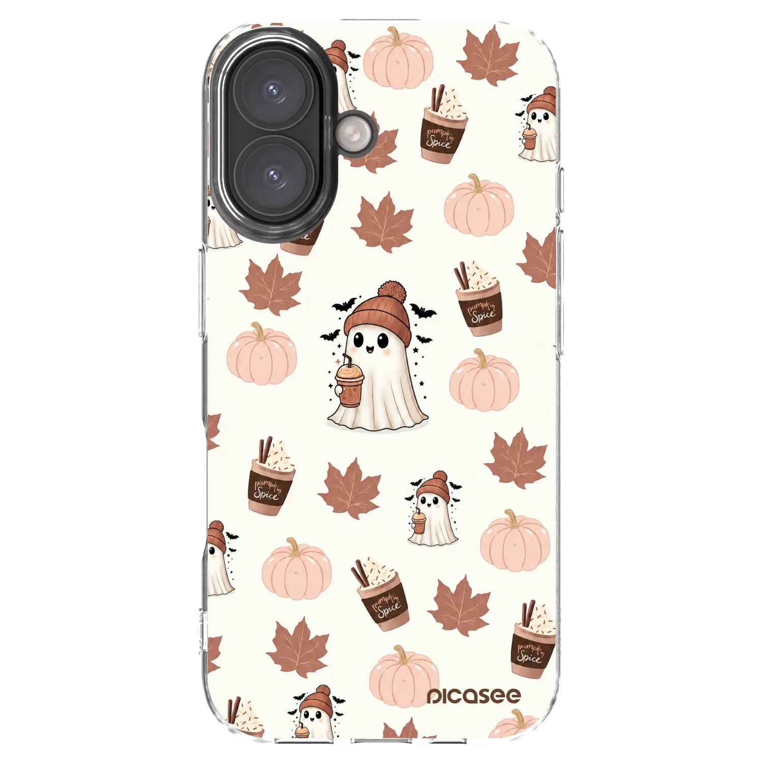 Picasee átlátszó szilikon tok az alábbi mobiltelefonokra Apple iPhone 16 - Pumpkin spice