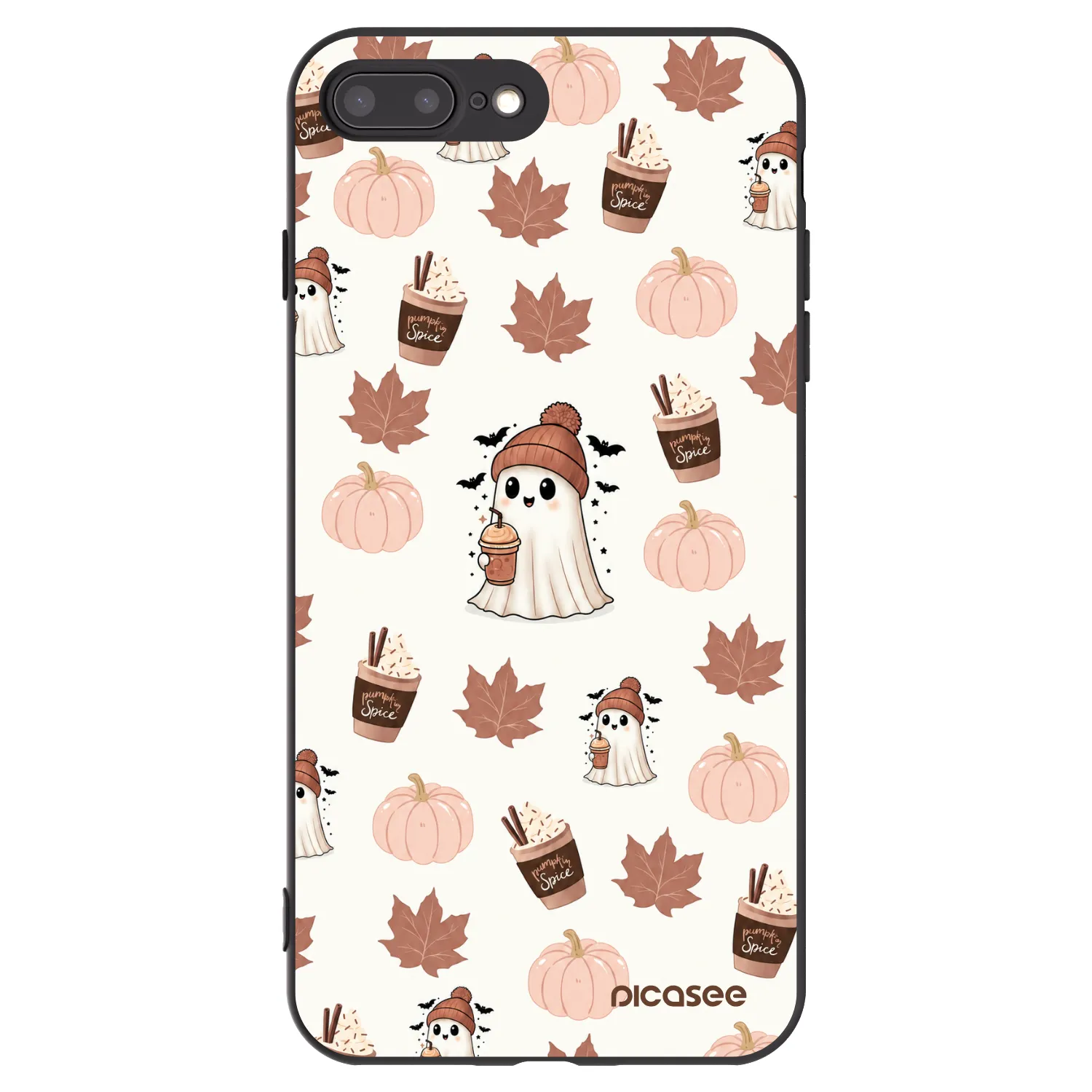 Picasee fekete szilikon tok az alábbi mobiltelefonokra Apple iPhone 8 Plus - Pumpkin spice