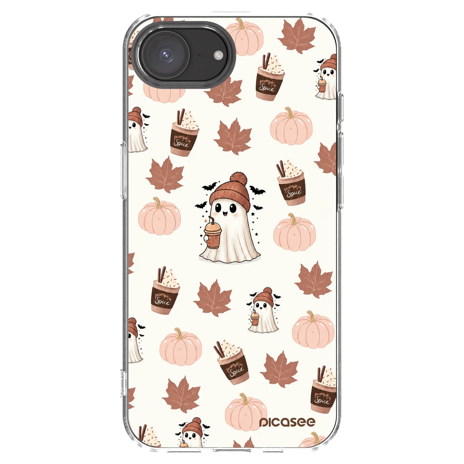 Picasee átlátszó szilikon tok az alábbi mobiltelefonokra Apple iPhone 16e - Pumpkin spice
