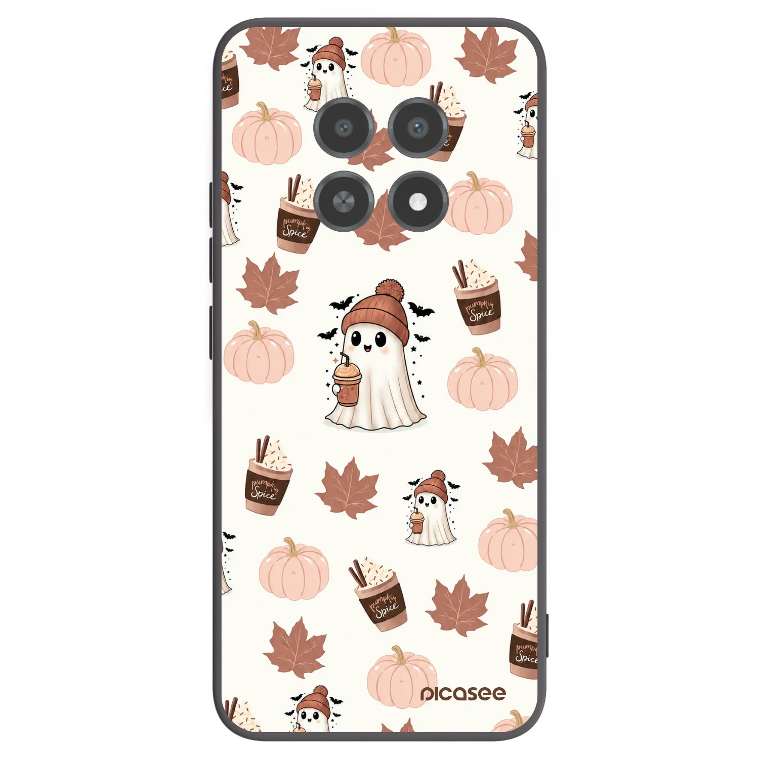 Picasee fekete szilikon tok az alábbi mobiltelefonokra Realme 12X - Pumpkin spice