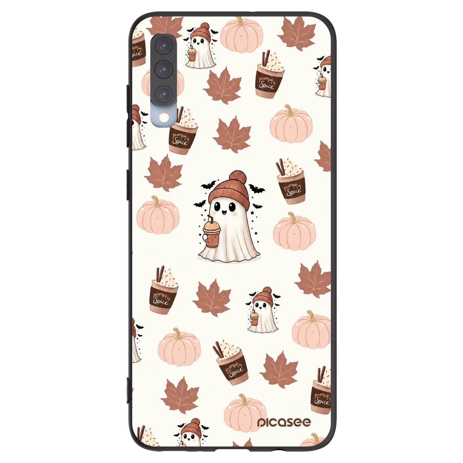 Picasee fekete szilikon tok az alábbi mobiltelefonokra Samsung Galaxy A70 A705F - Pumpkin spice