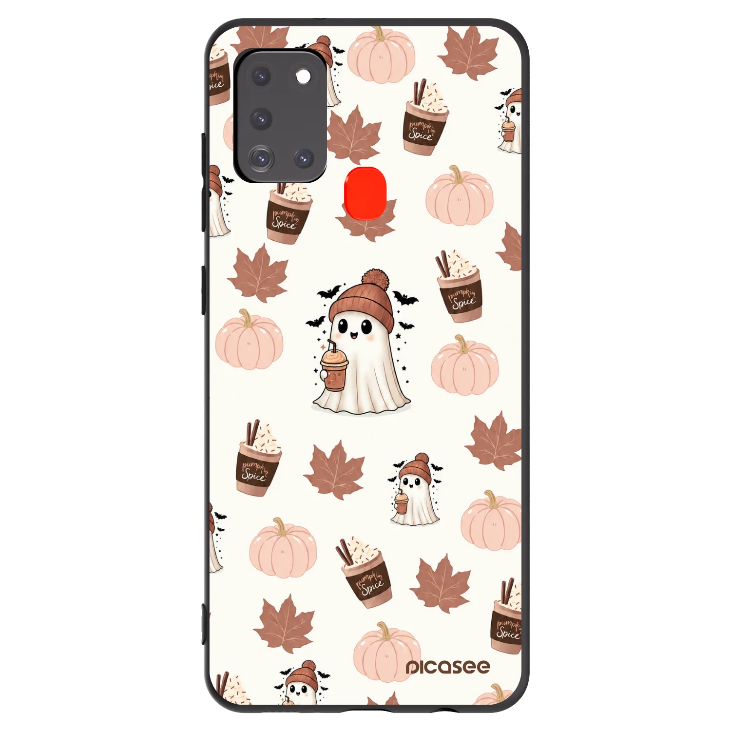 Picasee fekete szilikon tok az alábbi mobiltelefonokra Samsung Galaxy A21s - Pumpkin spice