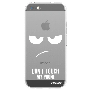 Picasee átlátszó szilikon tok az alábbi mobiltelefonokra Apple iPhone 5/5S/SE - Don't Touch My Phone