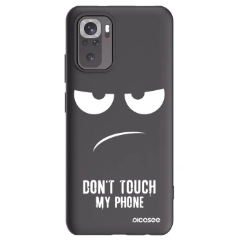 Picasee fekete szilikon tok az alábbi mobiltelefonokra Xiaomi Redmi Note 10 - Don't Touch My Phone