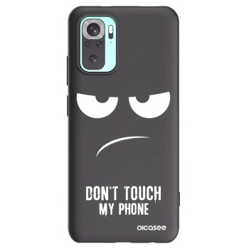 Picasee fekete szilikon tok az alábbi mobiltelefonokra Xiaomi Redmi Note 10 Pro - Don't Touch My Phone