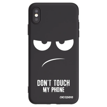 Picasee fekete szilikon tok az alábbi mobiltelefonokra Apple iPhone XS Max - Don't Touch My Phone