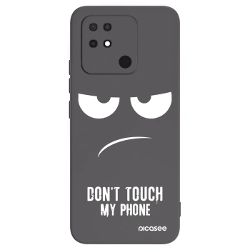 Picasee fekete szilikon tok az alábbi mobiltelefonokra Xiaomi Redmi 10C - Don't Touch My Phone
