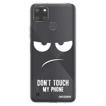 Picasee átlátszó szilikon tok az alábbi mobiltelefonokra Realme C21Y - Don't Touch My Phone