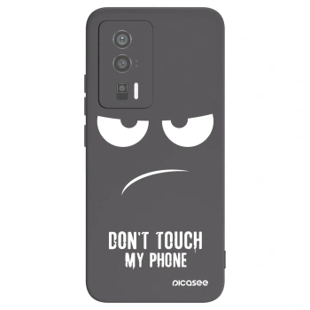 Picasee fekete szilikon tok az alábbi mobiltelefonokra Xiaomi Poco F5 Pro 5G - Don't Touch My Phone