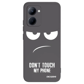 Picasee fekete szilikon tok az alábbi mobiltelefonokra Realme C33 (2023) - Don't Touch My Phone