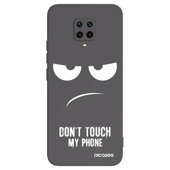 Picasee fekete szilikon tok az alábbi mobiltelefonokra Xiaomi Redmi Note 9 Pro - Don't Touch My Phone