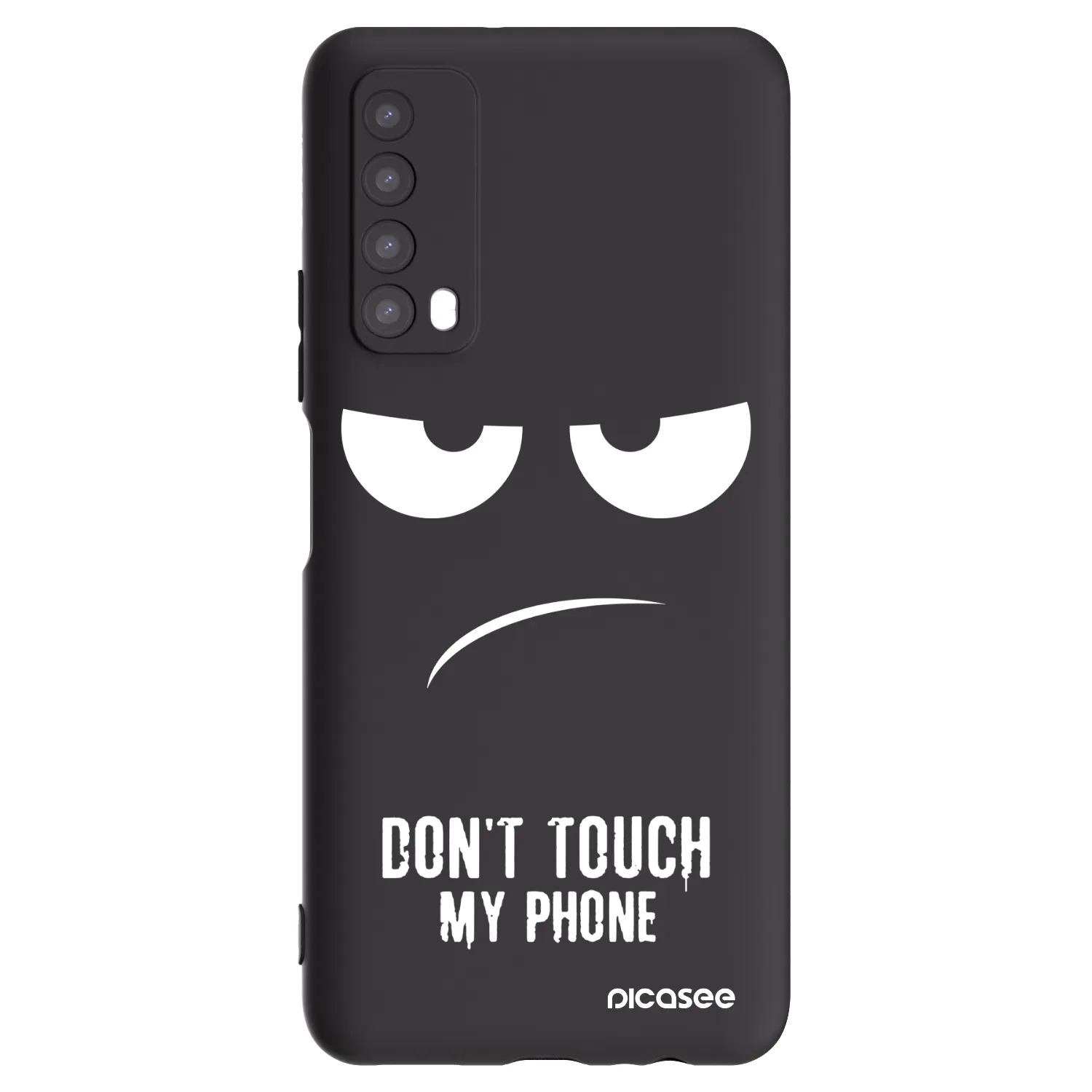 Picasee fekete szilikon tok az alábbi mobiltelefonokra Huawei P Smart 2021 - Don't Touch My Phone