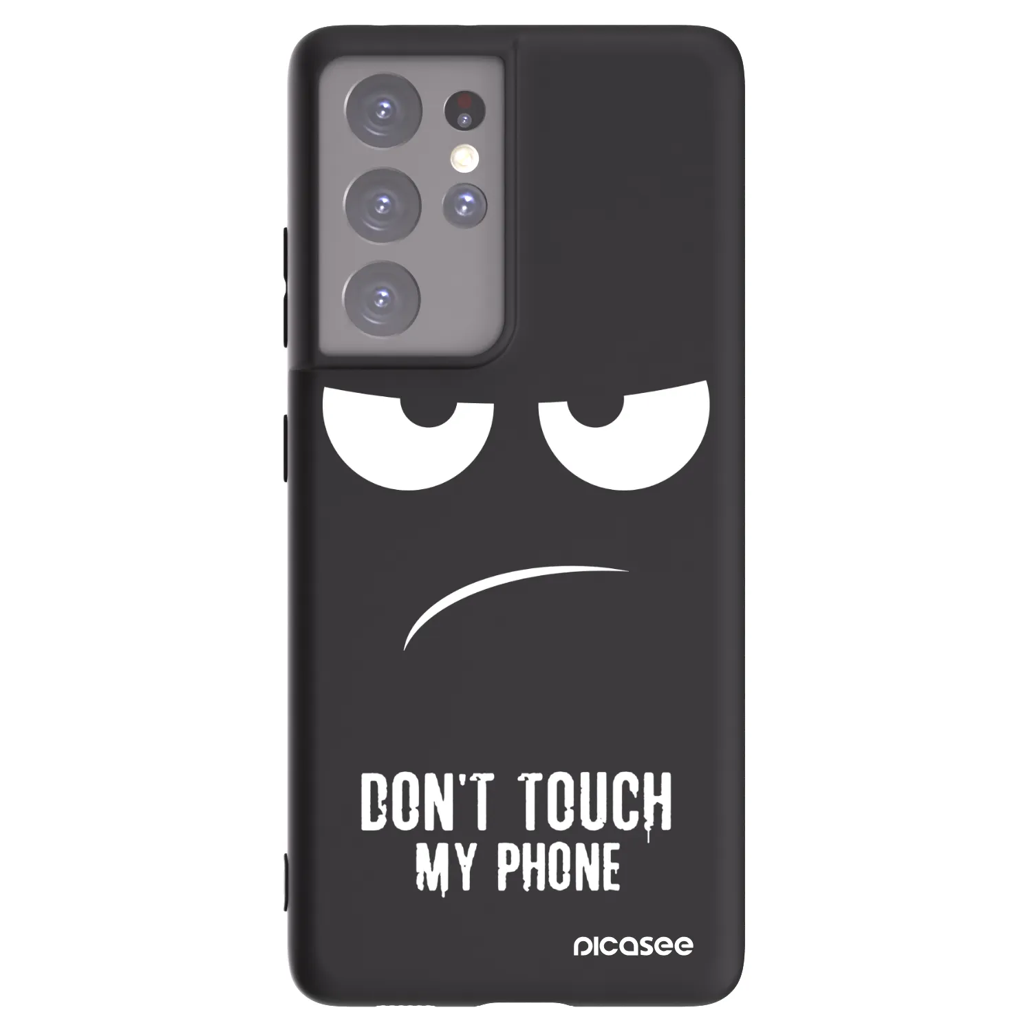 Picasee fekete szilikon tok az alábbi mobiltelefonokra Samsung Galaxy S21 Ultra 5G G998B - Don't Touch My Phone