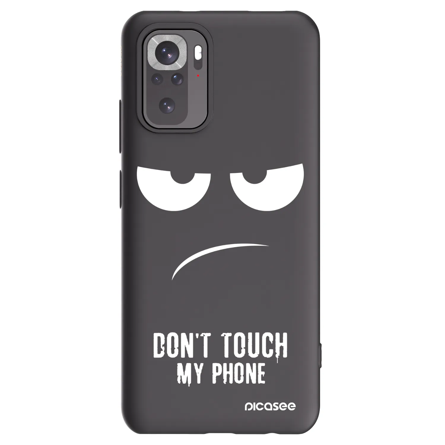Picasee fekete szilikon tok az alábbi mobiltelefonokra Xiaomi Redmi Note 10 - Don't Touch My Phone