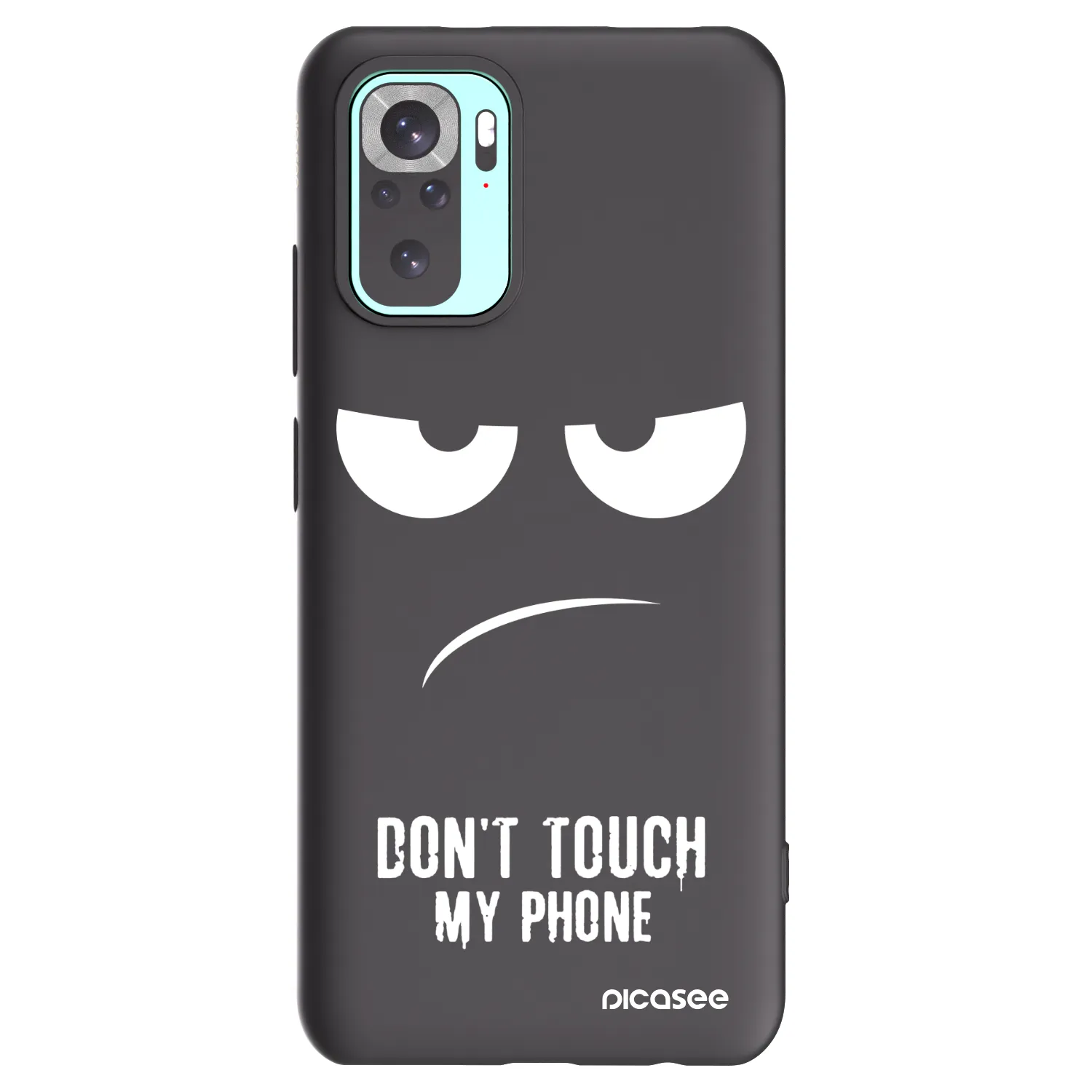 Picasee fekete szilikon tok az alábbi mobiltelefonokra Xiaomi Redmi Note 10 Pro - Don't Touch My Phone