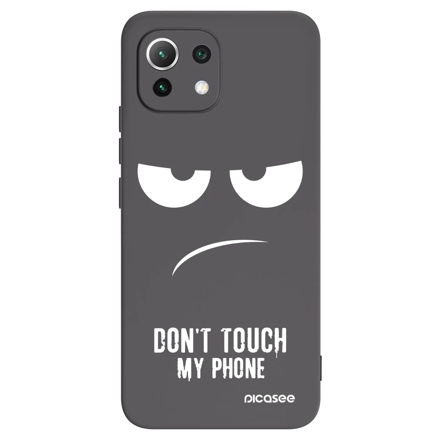 Picasee fekete szilikon tok az alábbi mobiltelefonokra Xiaomi 11 Lite 5G NE - Don't Touch My Phone