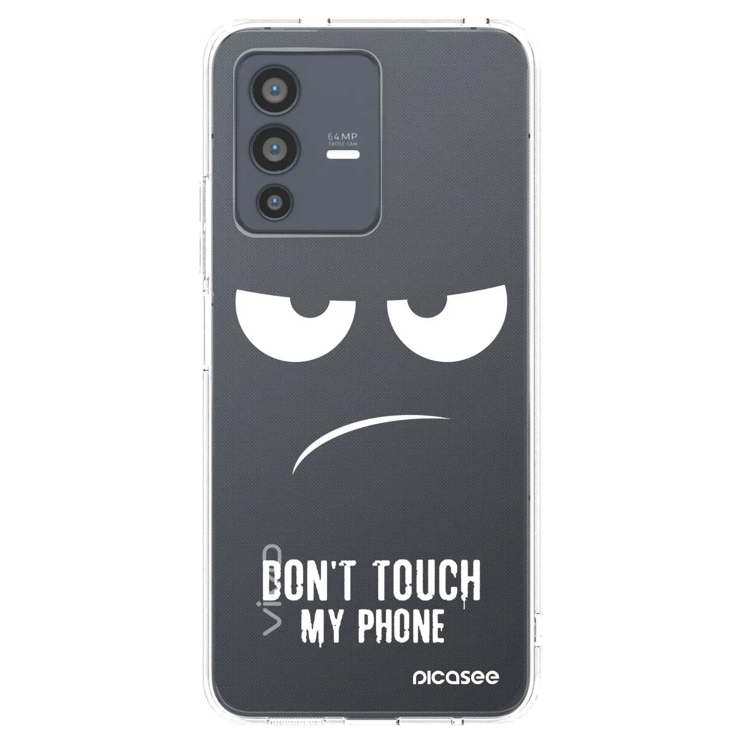 Picasee átlátszó szilikon tok az alábbi mobiltelefonokra Vivo V23 5G - Don't Touch My Phone