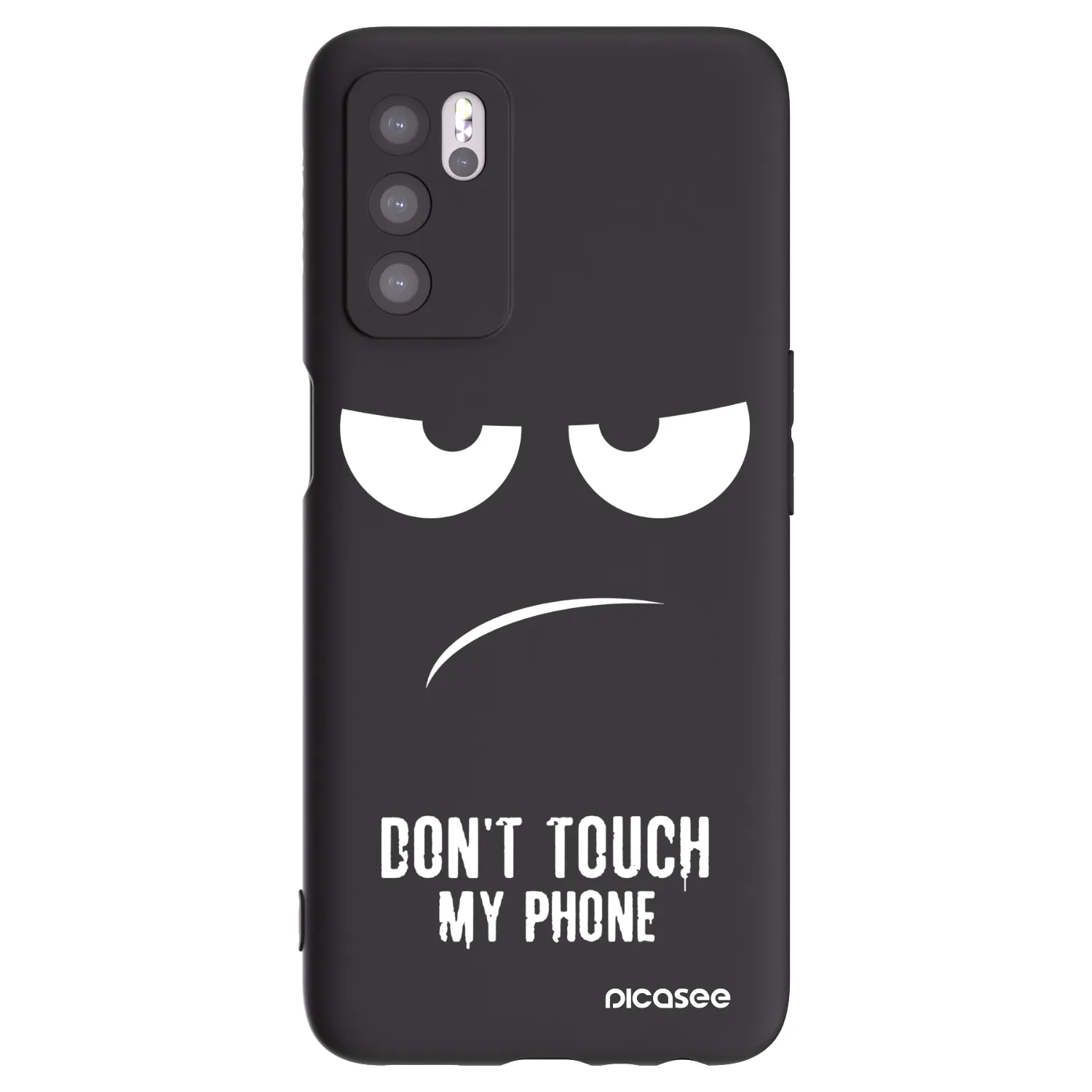 Picasee fekete szilikon tok az alábbi mobiltelefonokra OPPO A16 - Don't Touch My Phone