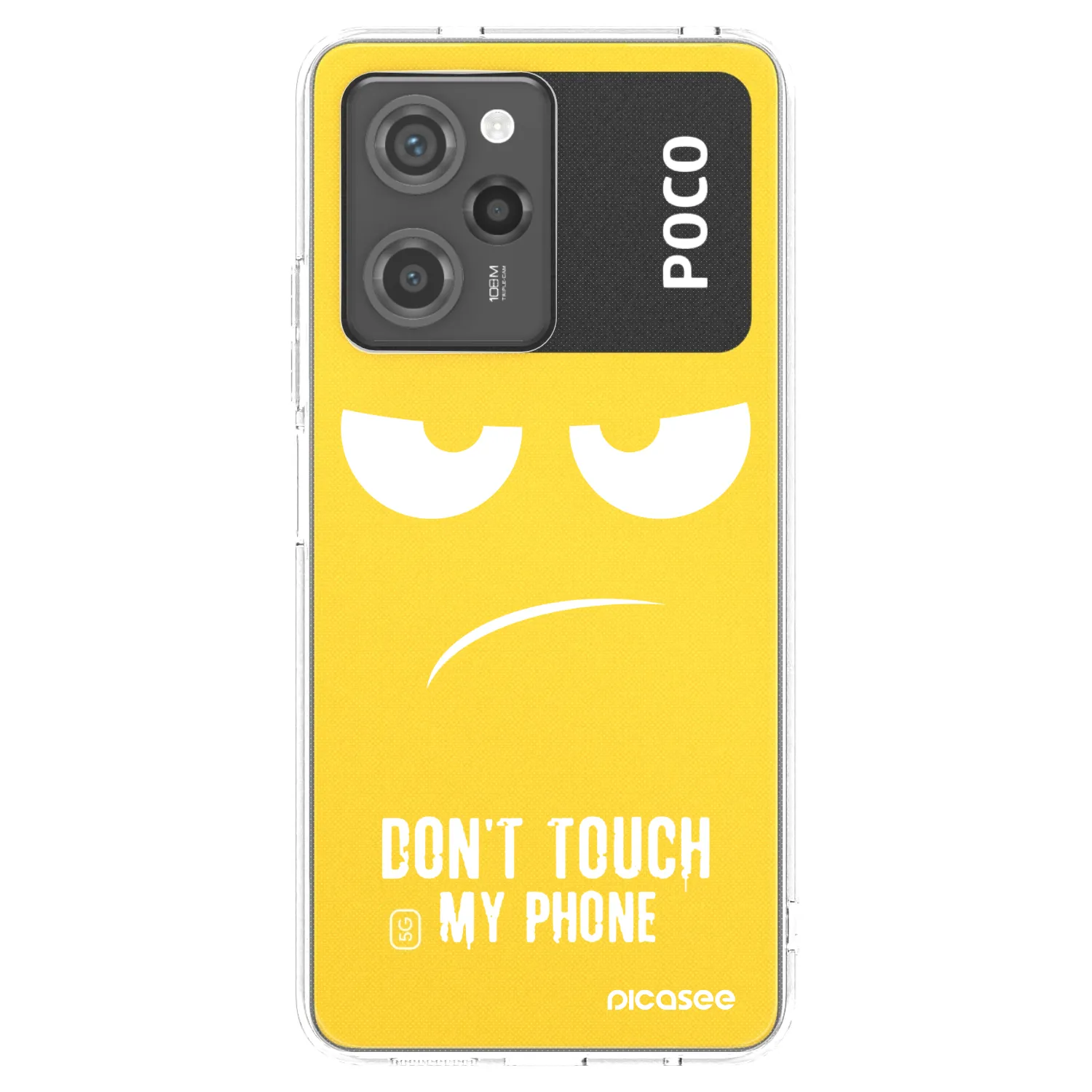 Picasee fekete szilikon tok az alábbi mobiltelefonokra Xiaomi Poco X5 Pro - Don't Touch My Phone