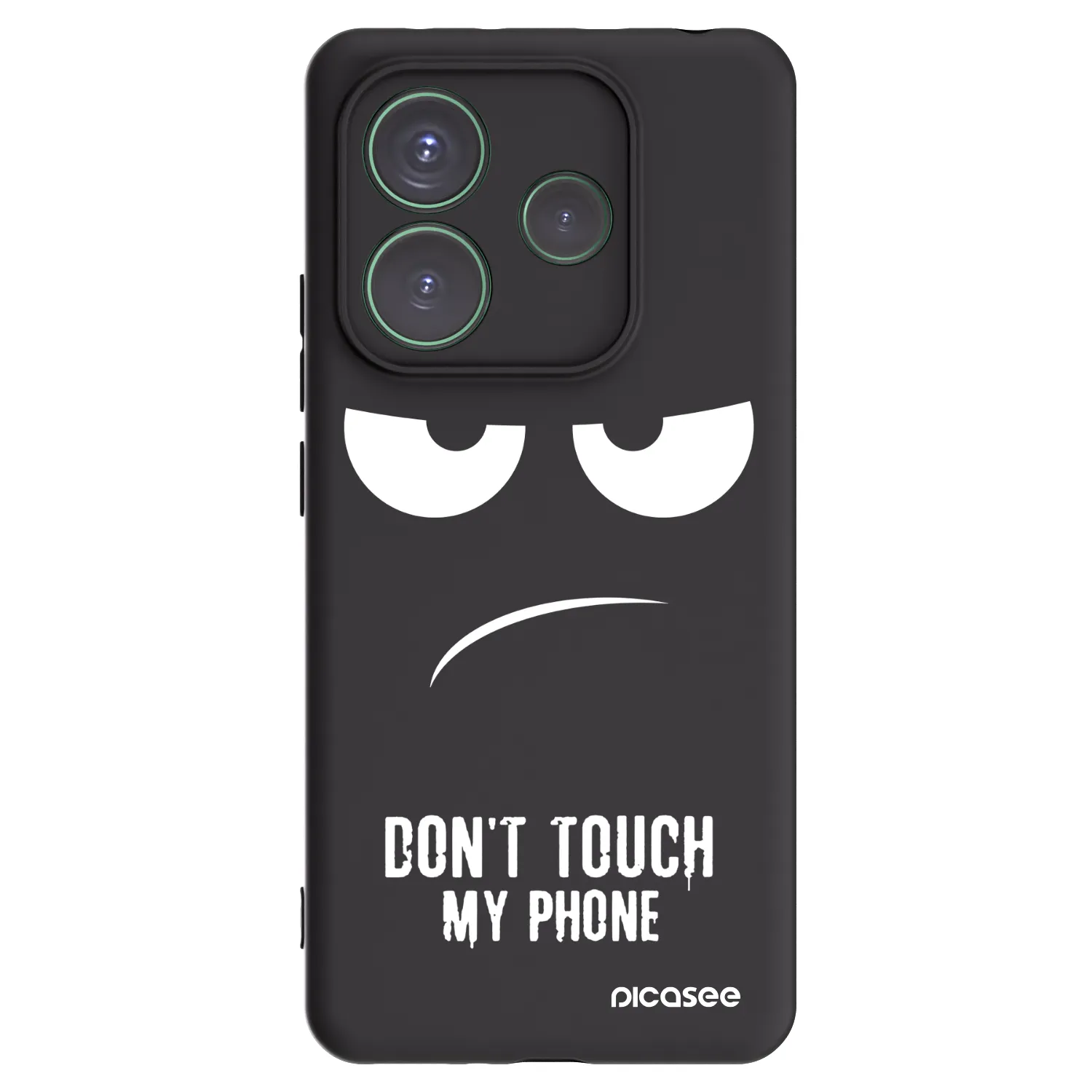 Picasee fekete szilikon tok az alábbi mobiltelefonokra Xiaomi Redmi Note 14 5G - Don't Touch My Phone