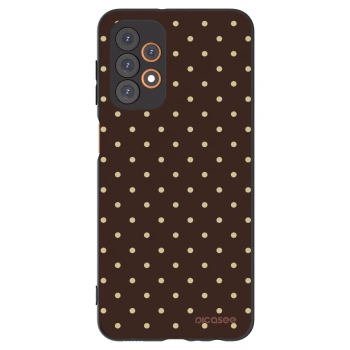 Picasee fekete szilikon tok az alábbi mobiltelefonokra Samsung Galaxy A23 A235F 4G - Vanilla Dots & Chocolate