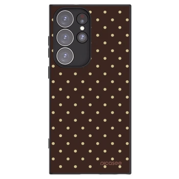 Picasee fekete szilikon tok az alábbi mobiltelefonokra Samsung Galaxy S23 Ultra 5G - Vanilla Dots & Chocolate
