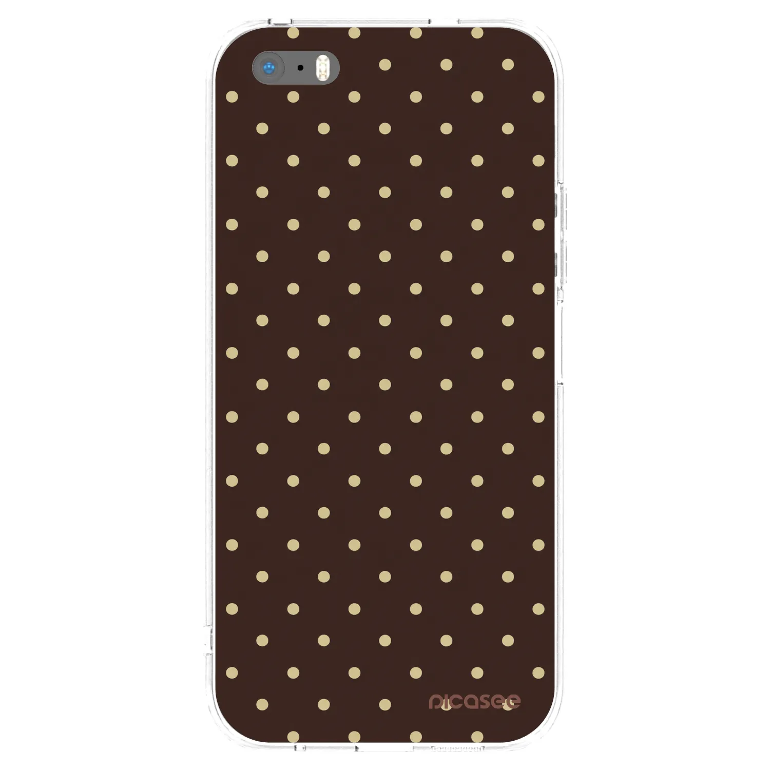 Picasee átlátszó szilikon tok az alábbi mobiltelefonokra Apple iPhone 5/5S/SE - Vanilla Dots & Chocolate