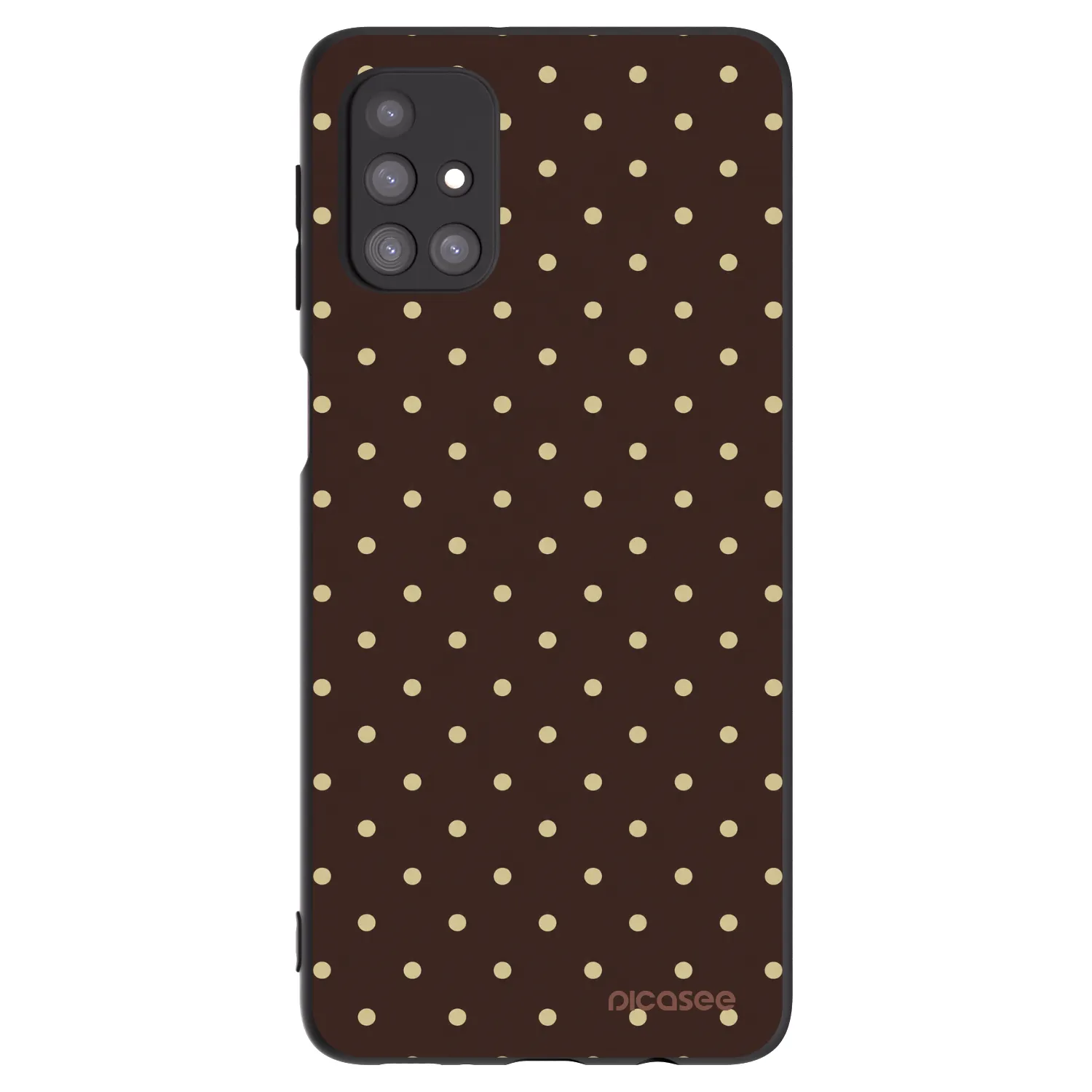 Picasee fekete szilikon tok az alábbi mobiltelefonokra Samsung Galaxy M31s - Vanilla Dots & Chocolate