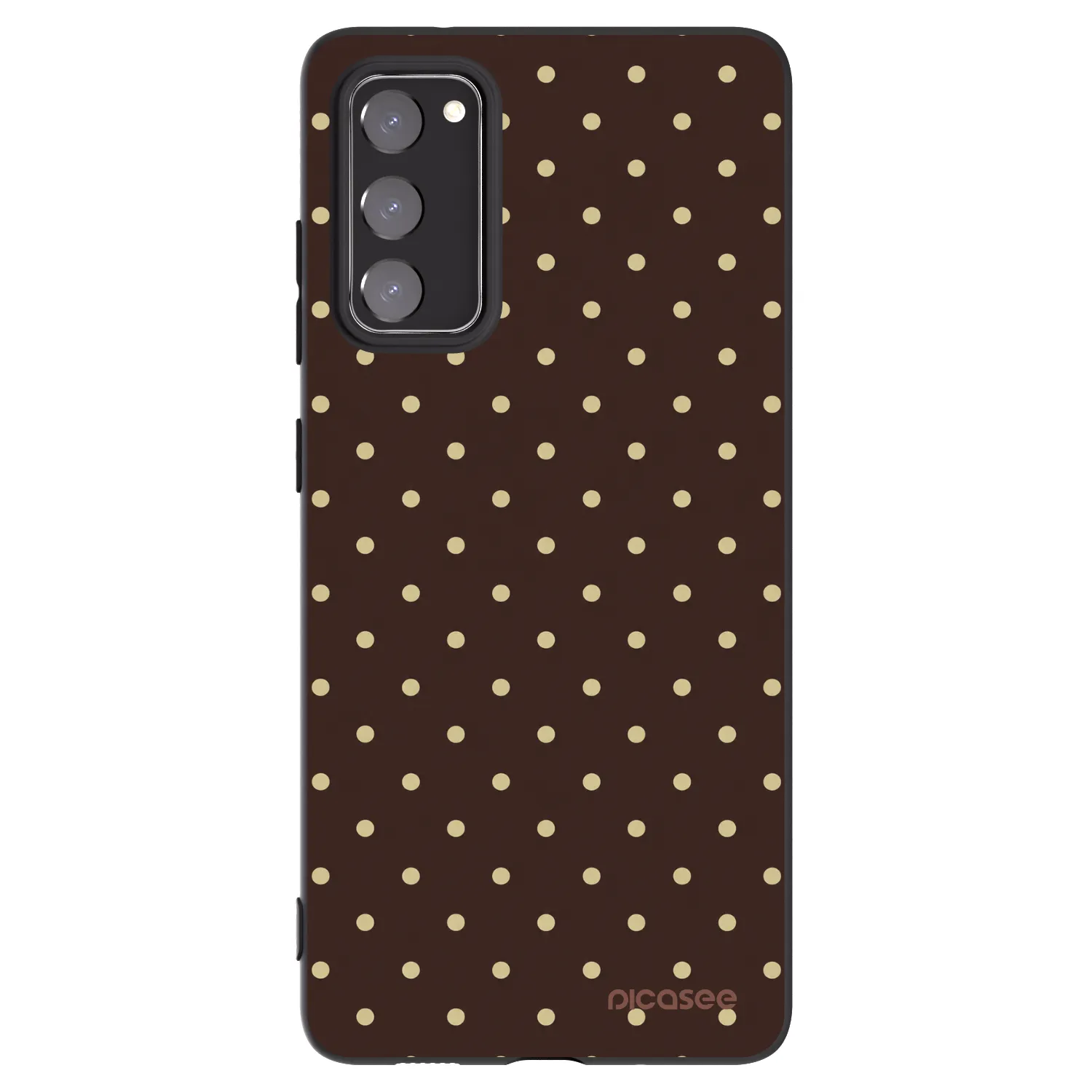 Picasee fekete szilikon tok az alábbi mobiltelefonokra Samsung Galaxy S20 FE - Vanilla Dots & Chocolate