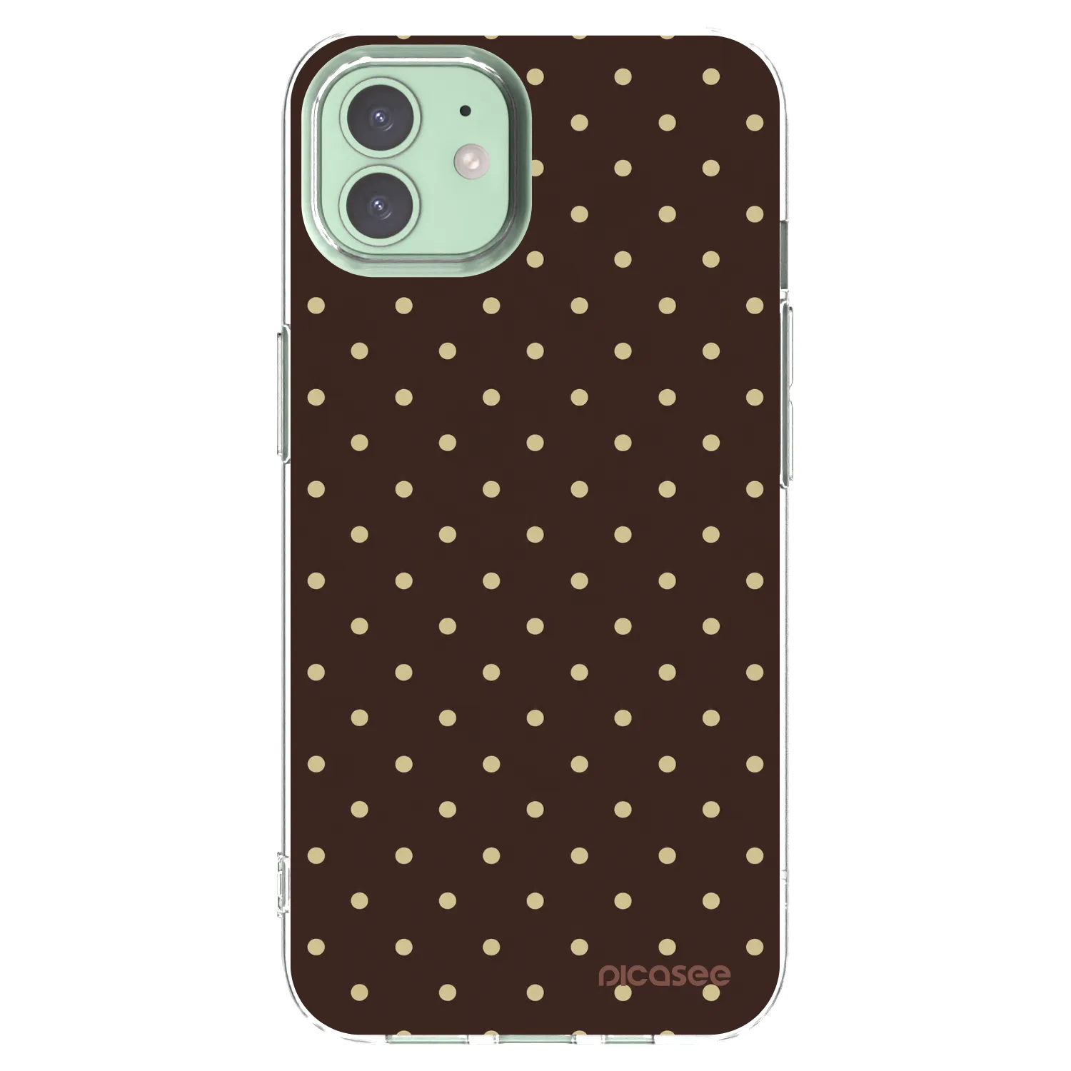 Picasee átlátszó szilikon tok az alábbi mobiltelefonokra Apple iPhone 12 - Vanilla Dots & Chocolate