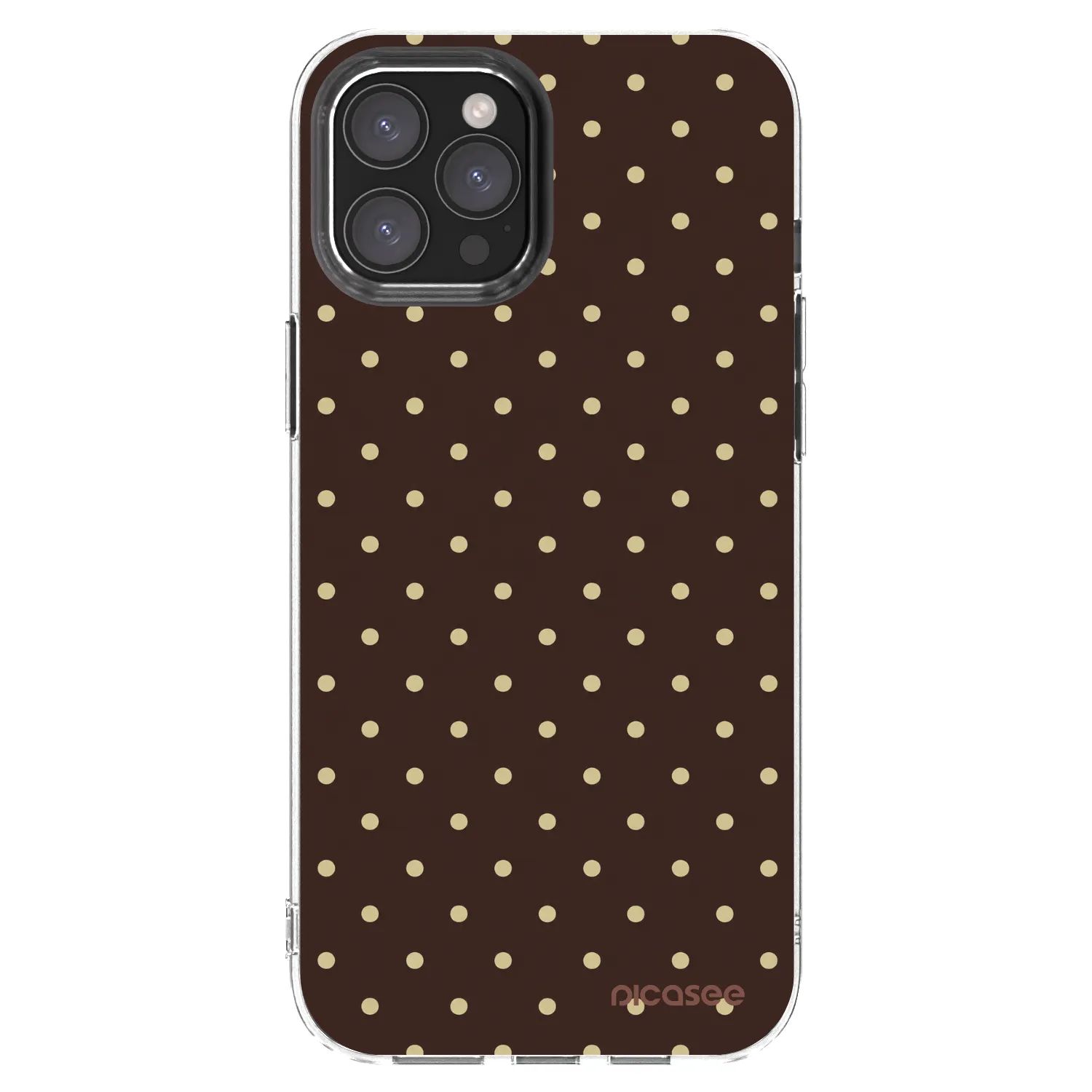 Picasee átlátszó szilikon tok az alábbi mobiltelefonokra Apple iPhone 12 Pro Max - Vanilla Dots & Chocolate