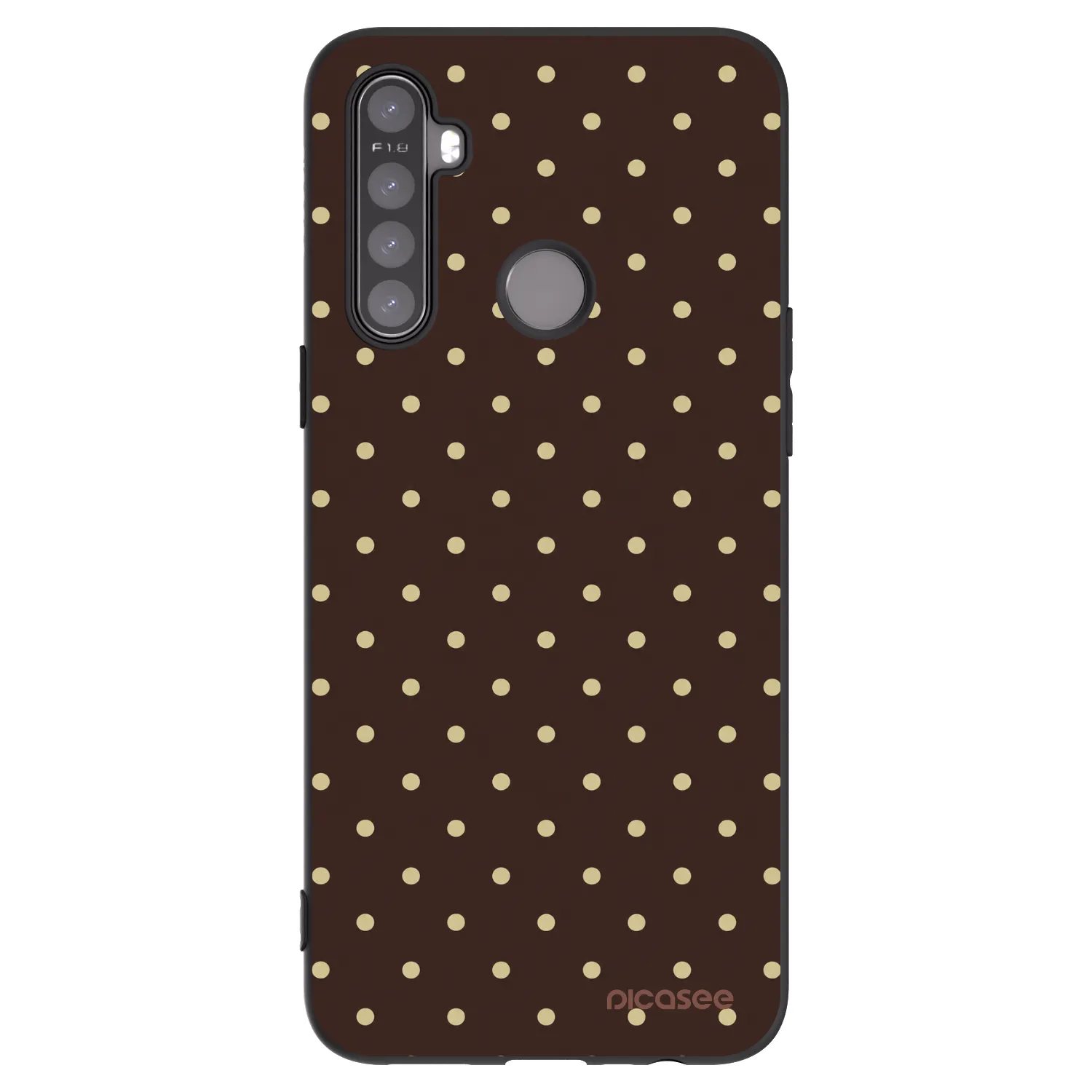 Picasee fekete szilikon tok az alábbi mobiltelefonokra Realme 5 - Vanilla Dots & Chocolate