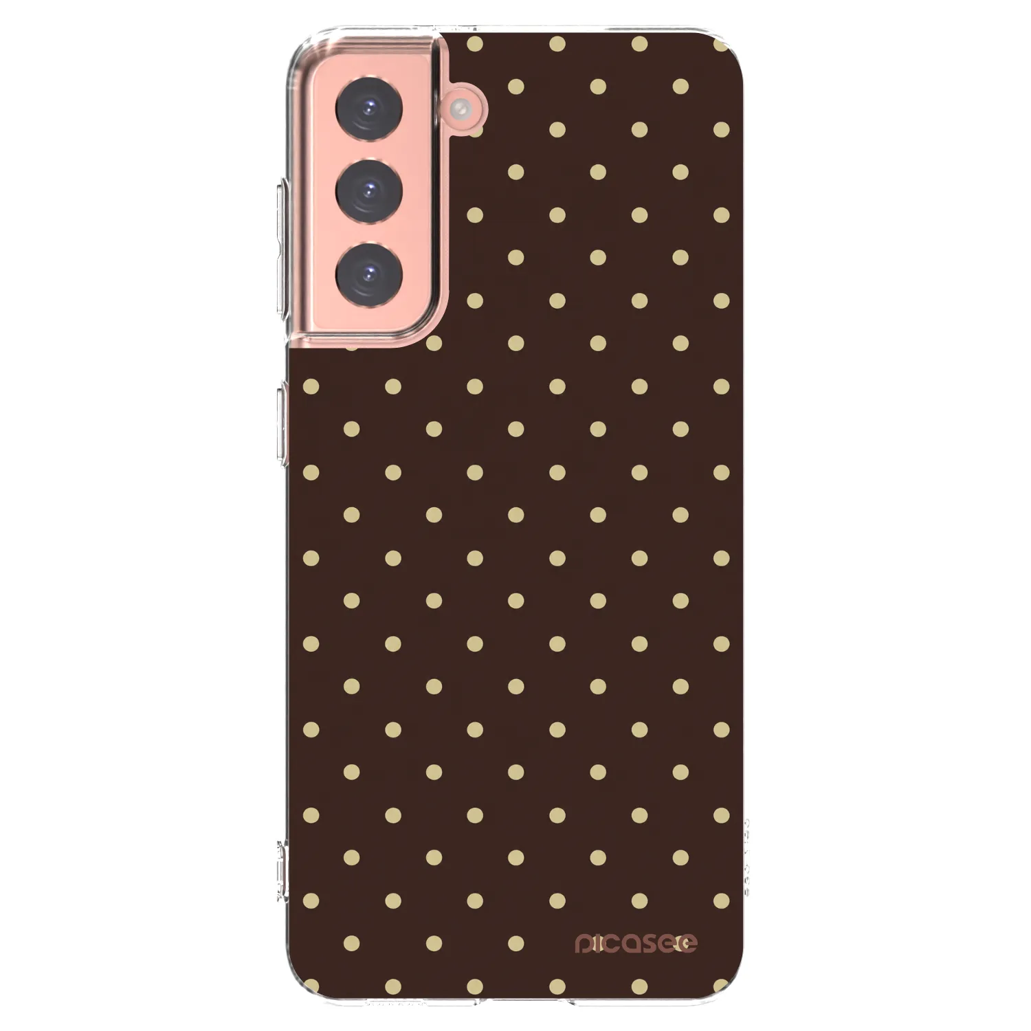 Picasee átlátszó szilikon tok az alábbi mobiltelefonokra Samsung Galaxy S21 5G G991B - Vanilla Dots & Chocolate