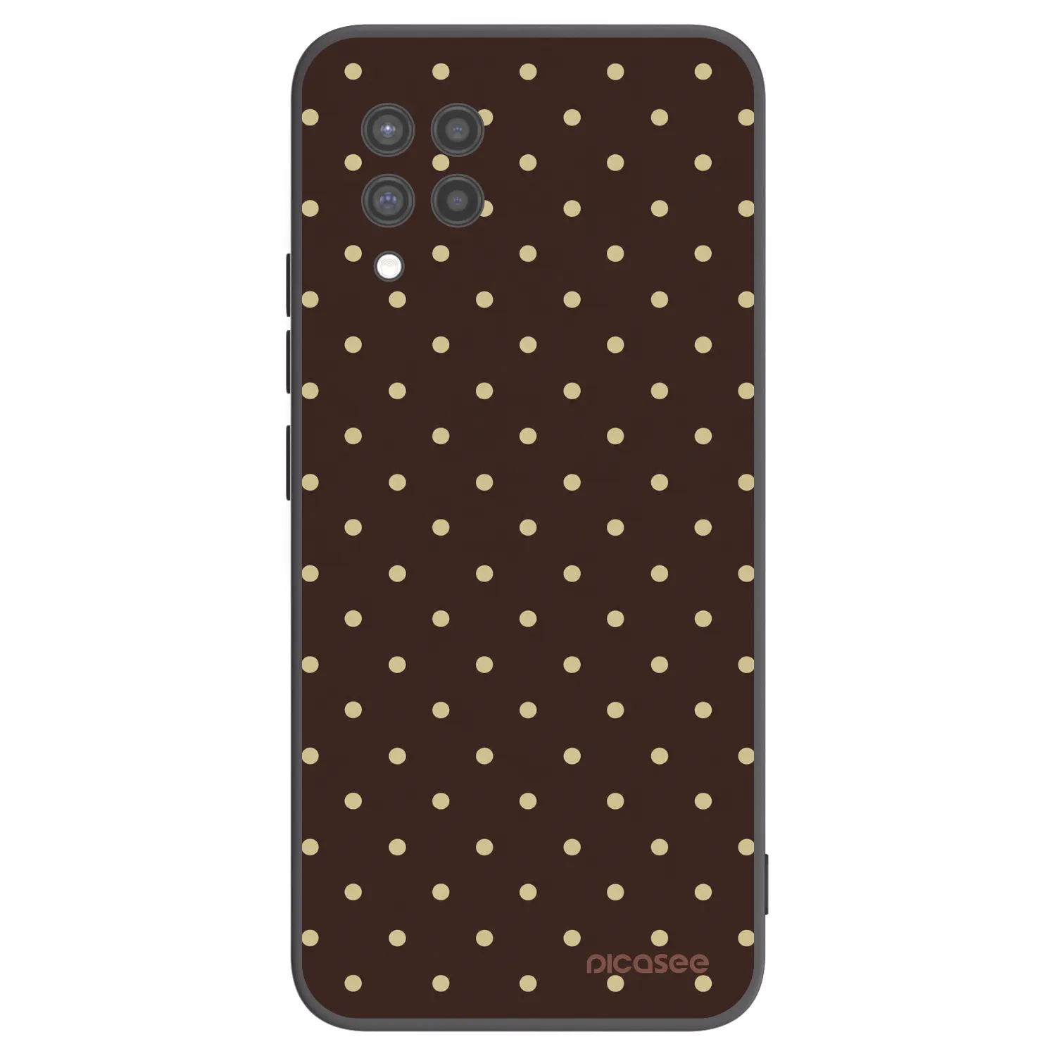Picasee fekete szilikon tok az alábbi mobiltelefonokra Samsung Galaxy A42 A426B - Vanilla Dots & Chocolate