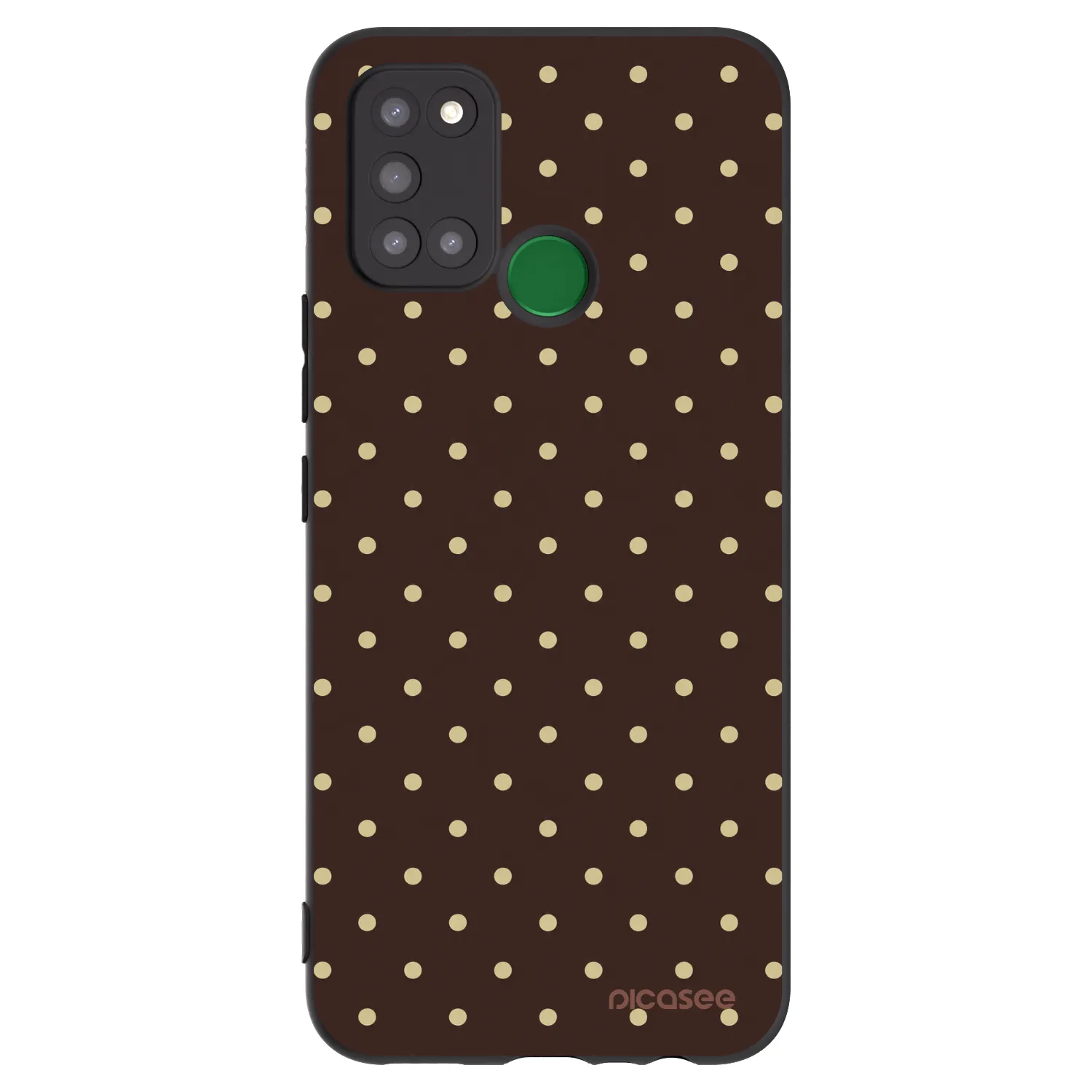 Picasee fekete szilikon tok az alábbi mobiltelefonokra Realme 7i - Vanilla Dots & Chocolate