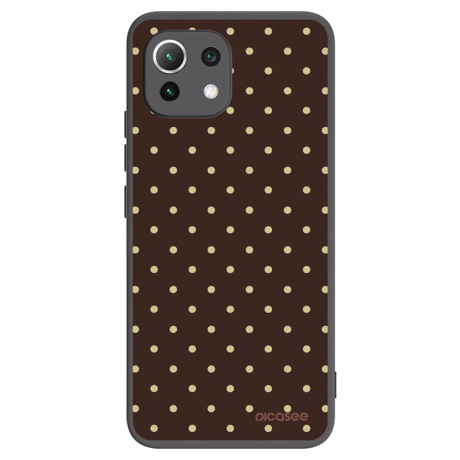 Picasee fekete szilikon tok az alábbi mobiltelefonokra Xiaomi Mi 11 Lite - Vanilla Dots & Chocolate