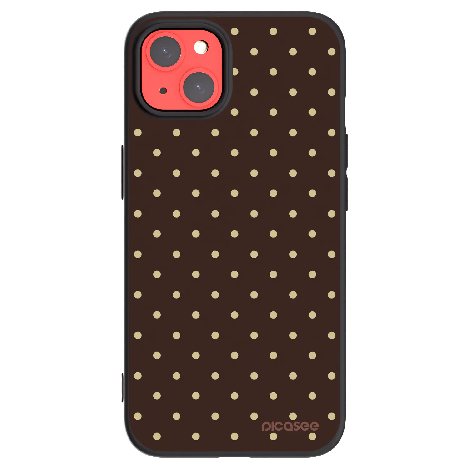 Picasee fekete szilikon tok az alábbi mobiltelefonokra Apple iPhone 13 - Vanilla Dots & Chocolate