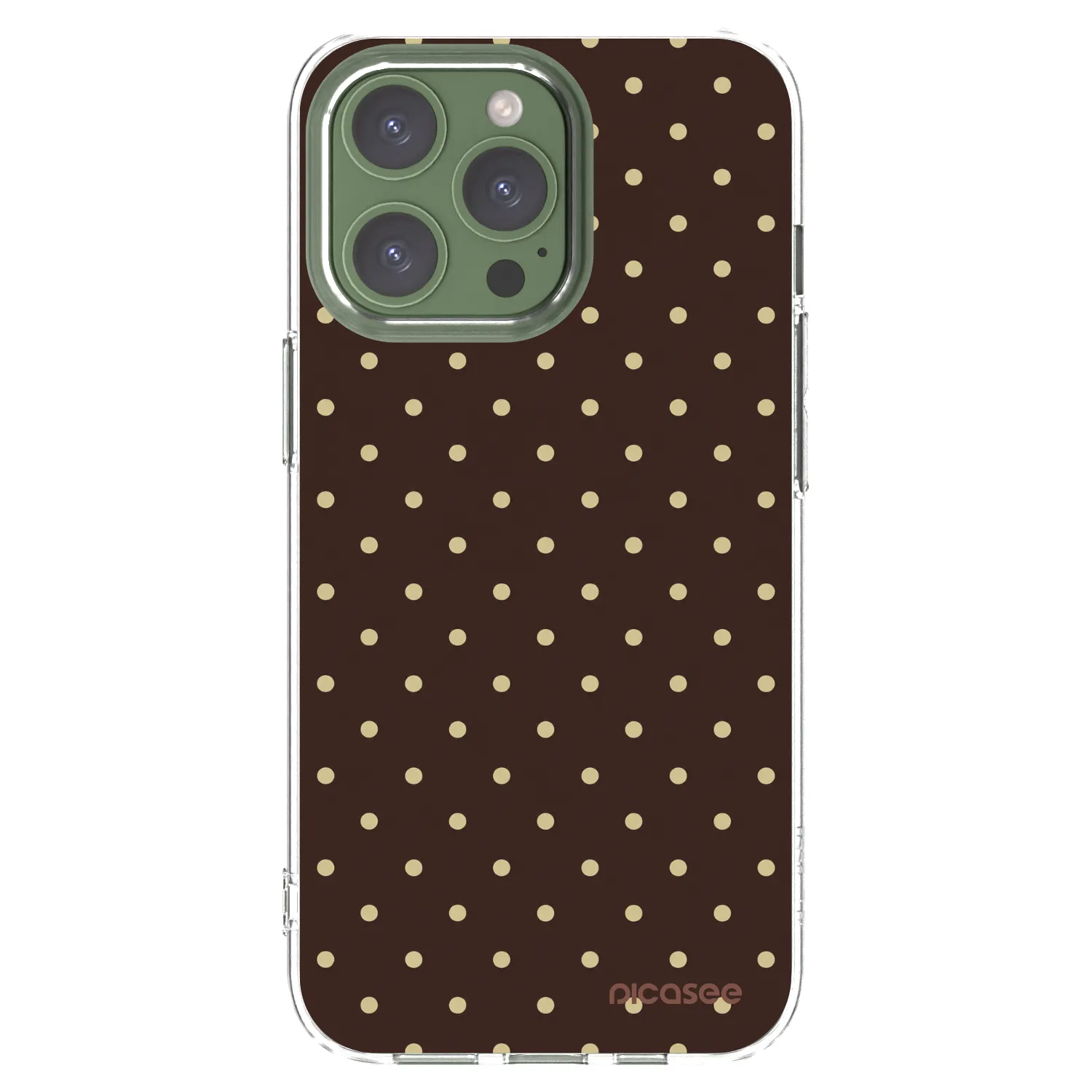 Picasee átlátszó szilikon tok az alábbi mobiltelefonokra Apple iPhone 13 Pro - Vanilla Dots & Chocolate
