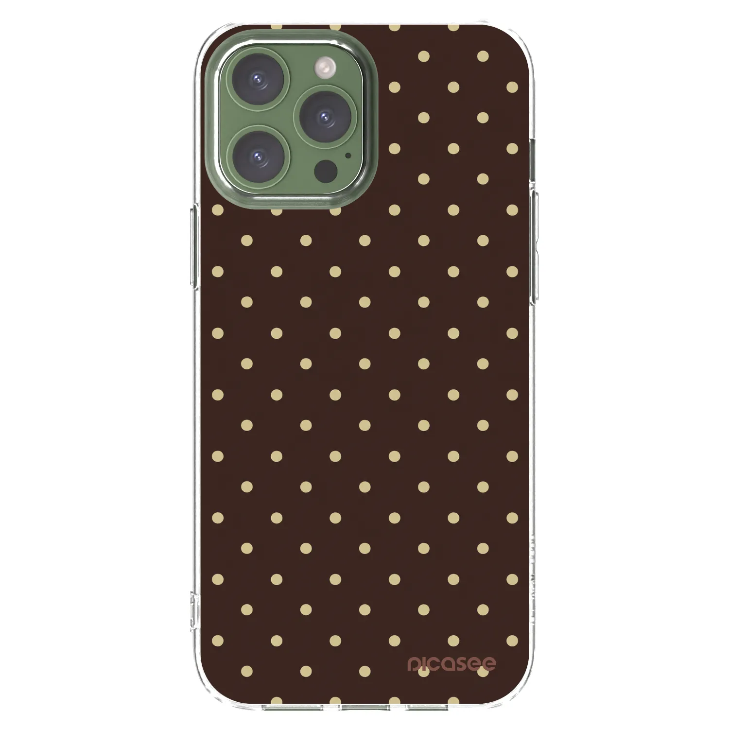 Picasee átlátszó szilikon tok az alábbi mobiltelefonokra Apple iPhone 13 Pro Max - Vanilla Dots & Chocolate
