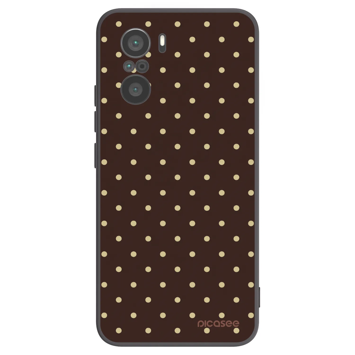 Picasee fekete szilikon tok az alábbi mobiltelefonokra Xiaomi Poco F3 - Vanilla Dots & Chocolate