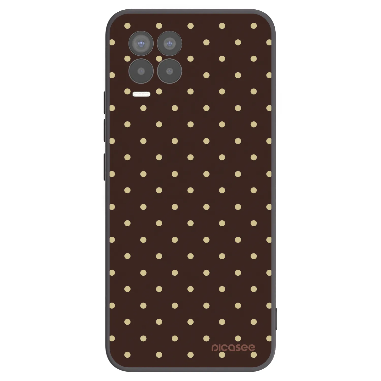Picasee fekete szilikon tok az alábbi mobiltelefonokra Realme 8 4G - Vanilla Dots & Chocolate