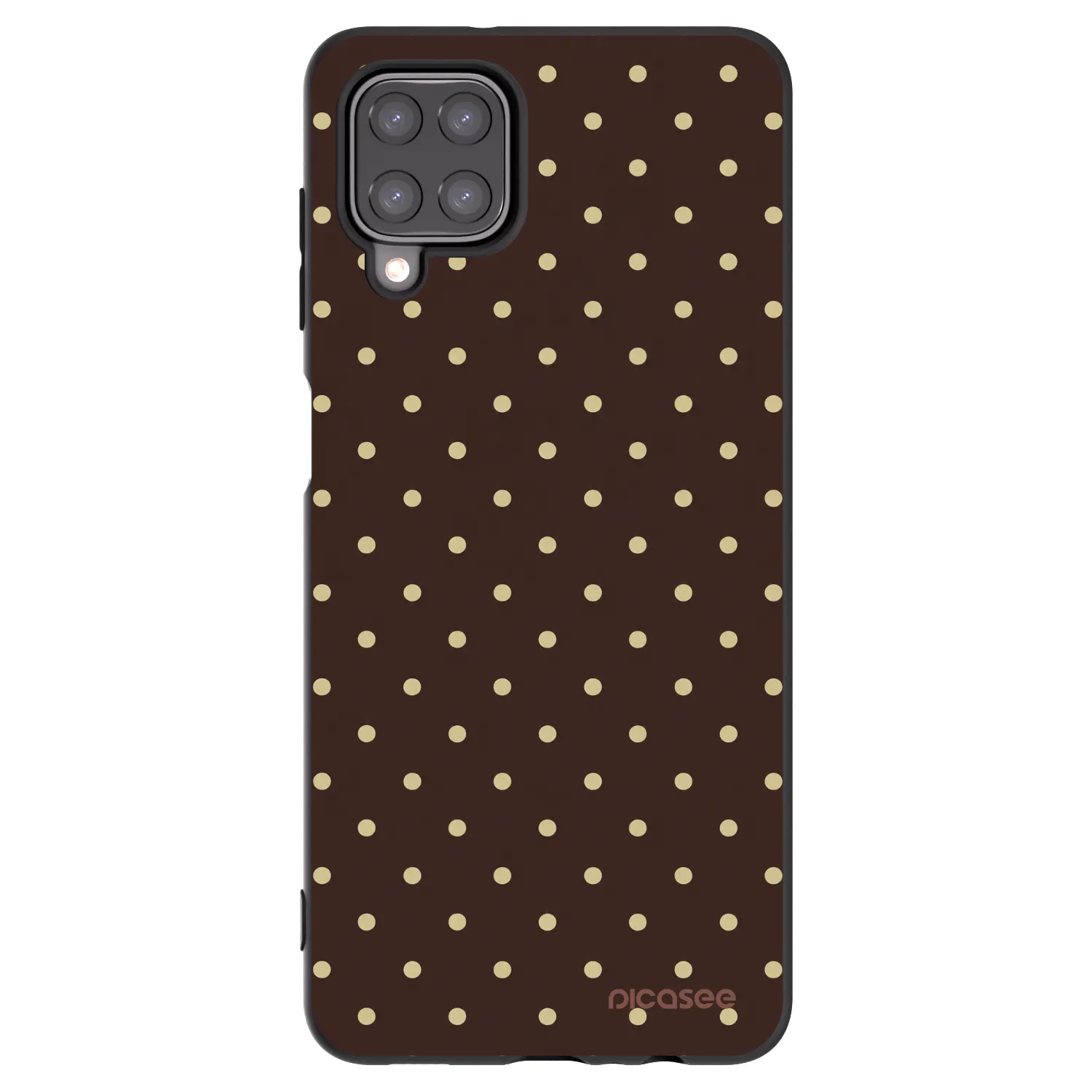 Picasee fekete szilikon tok az alábbi mobiltelefonokra Samsung Galaxy M12 M127F - Vanilla Dots & Chocolate