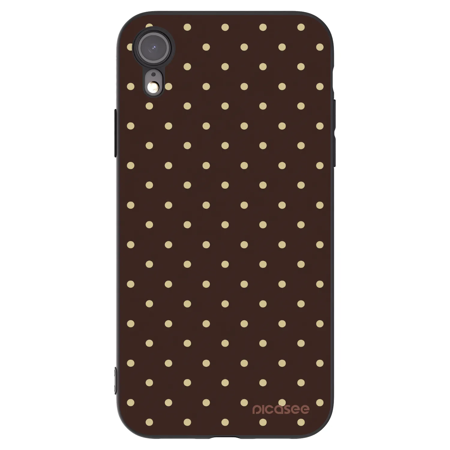 Picasee fekete szilikon tok az alábbi mobiltelefonokra Apple iPhone XR - Vanilla Dots & Chocolate