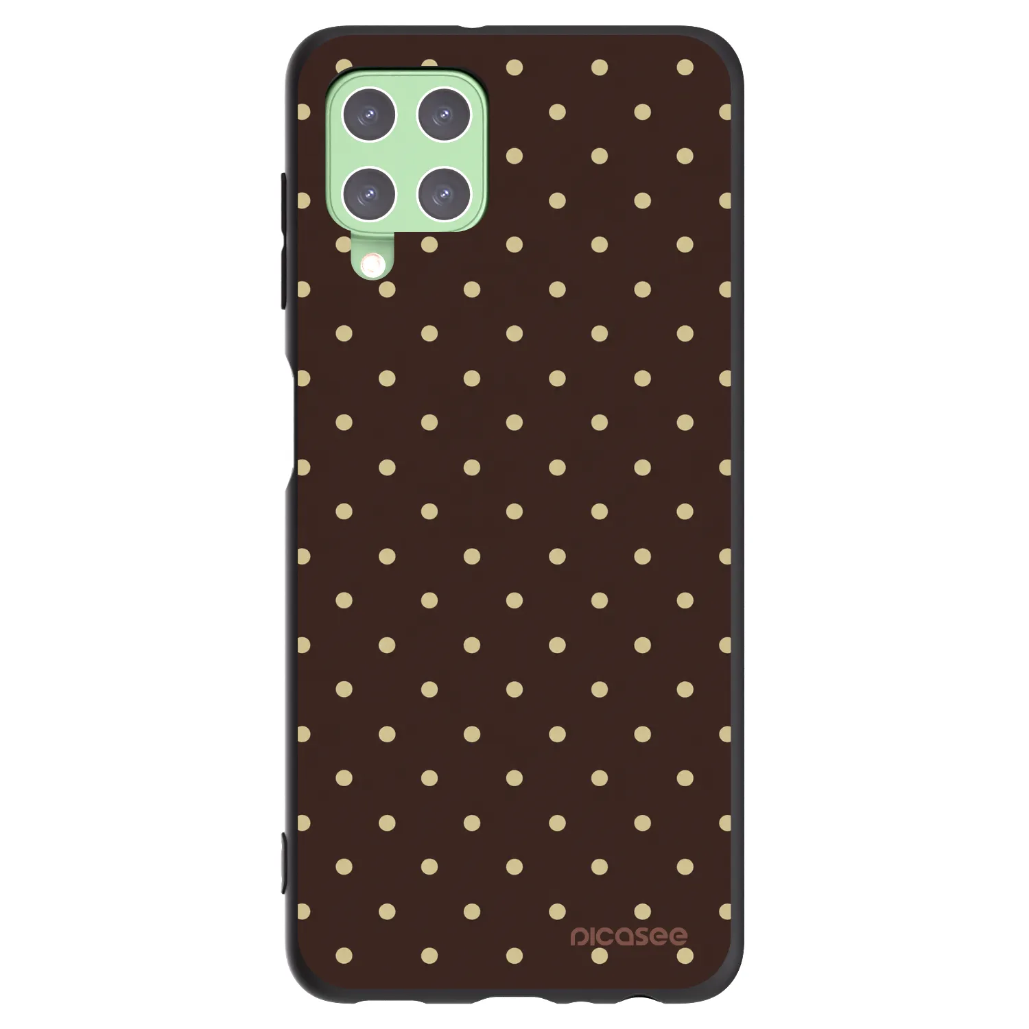 Picasee fekete szilikon tok az alábbi mobiltelefonokra Samsung Galaxy A22 A225F 4G - Vanilla Dots & Chocolate