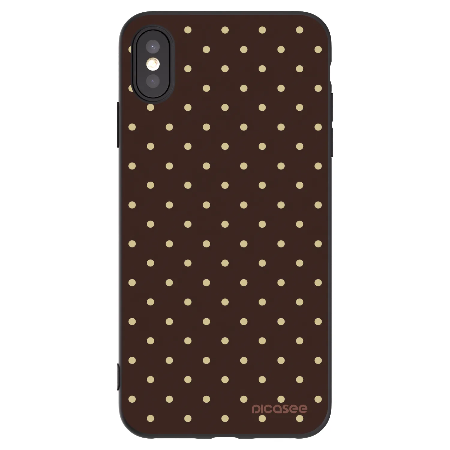 Picasee fekete szilikon tok az alábbi mobiltelefonokra Apple iPhone XS Max - Vanilla Dots & Chocolate