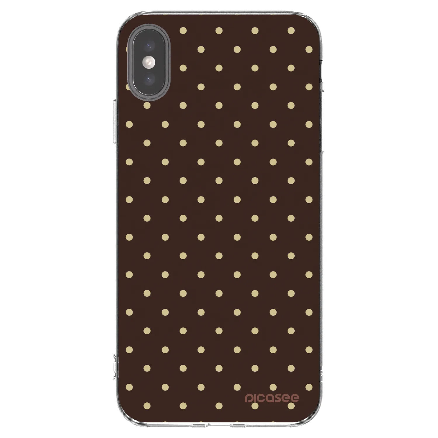 Picasee átlátszó szilikon tok az alábbi mobiltelefonokra Apple iPhone XS Max - Vanilla Dots & Chocolate