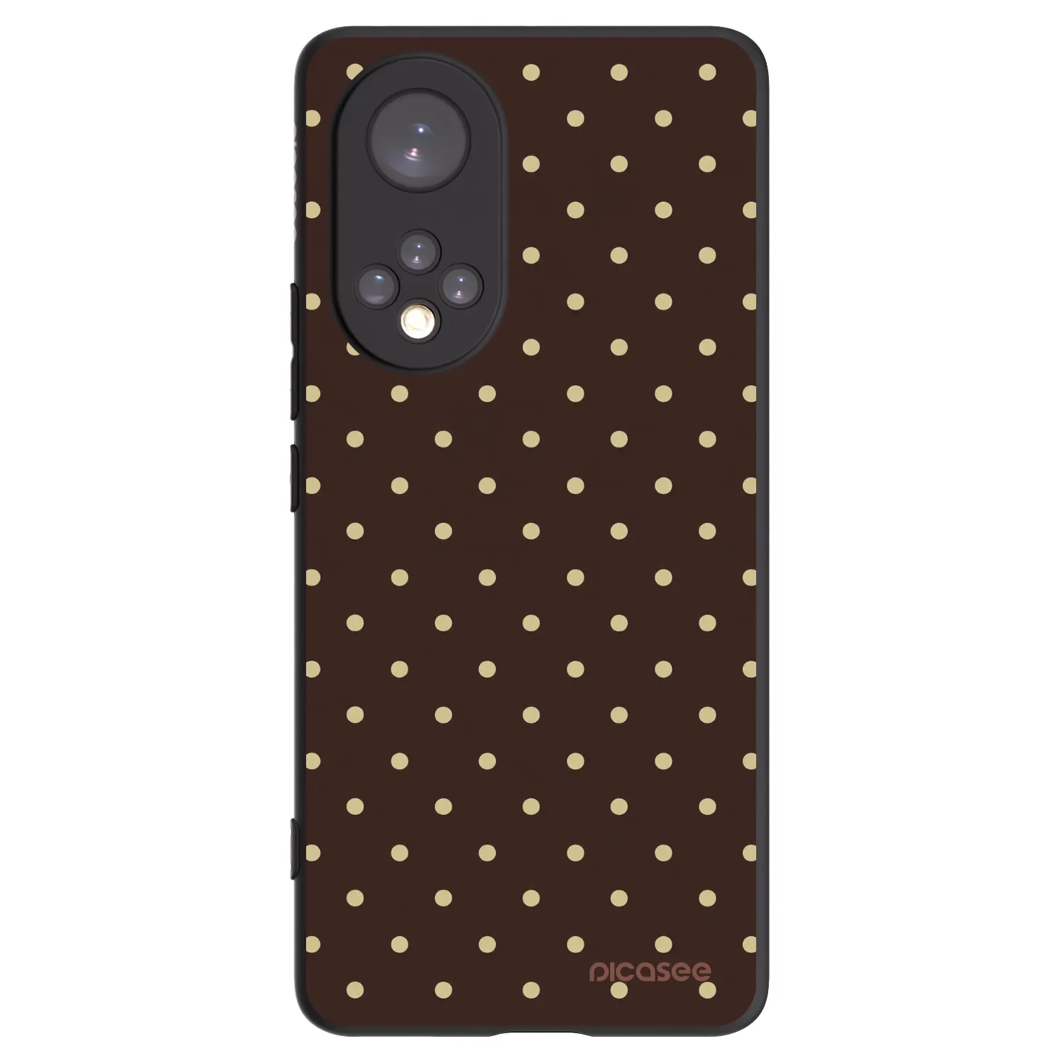 Picasee fekete szilikon tok az alábbi mobiltelefonokra Honor 50 5G - Vanilla Dots & Chocolate